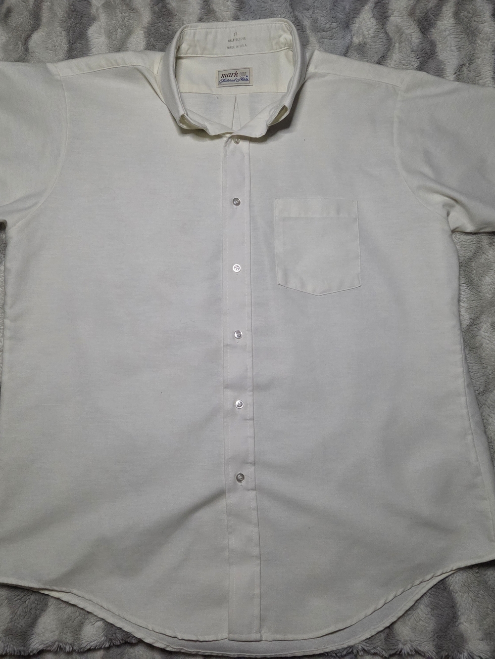 Vintage Mark VII Mens Large Cream Button Down Shirt